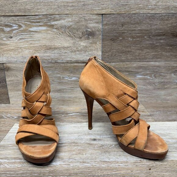 Stuart Weitzman Brown Leather Gladiator Booties Women's Size 9.5 - Picture 7 of 8